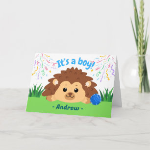 Gefeliciteerd met een schattige babyjongen en een  kaart