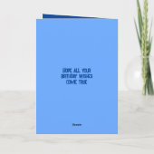 Gefeliciteerd met een speciale neef blauw zwart kaart (Achterkant)