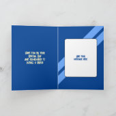 Gefeliciteerd met een speciale neef blauw zwart kaart (Binnen)