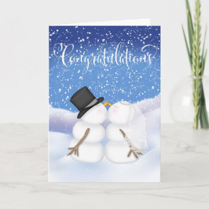 Gefeliciteerd met een winterhuwelijk feestdagen kaart
