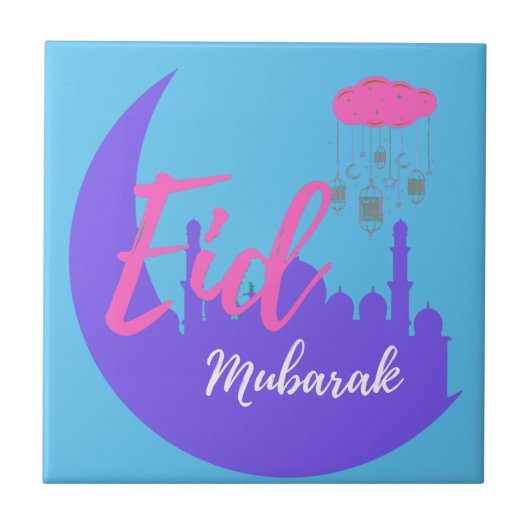 Gefeliciteerd met Eid Mubarak Tegeltje (Voorkant)