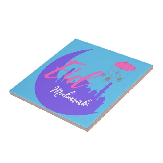 Gefeliciteerd met Eid Mubarak Tegeltje (Zijkant)