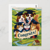 Gefeliciteerd met eindexamen van de hogeschool cut briefkaart (Voorkant / Achterkant)