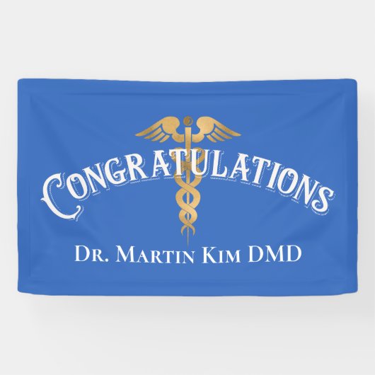 Gefeliciteerd met Elegant Doctor Medical Afstudere Spandoek (Horizontaal)