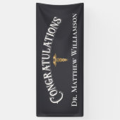 Gefeliciteerd met Elegant Doctor Medical Afstudere Spandoek (Verticaal)