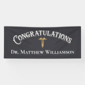 Gefeliciteerd met Elegant Doctor Medical Afstudere Spandoek (Horizontaal)