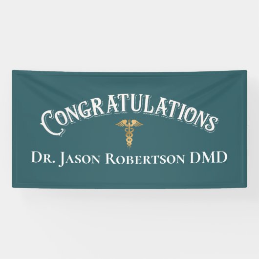 Gefeliciteerd met Elegant Doctor Medical Afstudere Spandoek (Horizontaal)