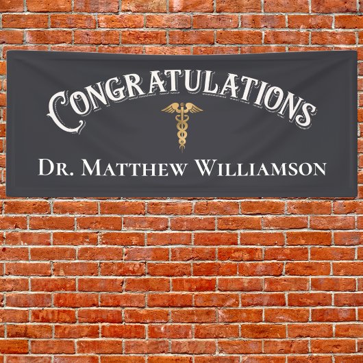 Gefeliciteerd met Elegant Doctor Medical Afstudere Spandoek