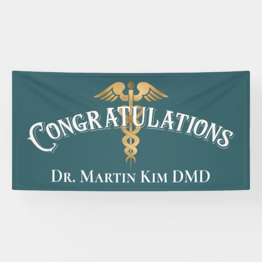 Gefeliciteerd met Elegant Doctor Medical Afstudere Spandoek (Horizontaal)