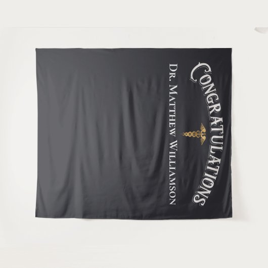 Gefeliciteerd met Elegant Doctor Medical Afstudere Wandkleed (Voorkant (horizontaal))