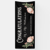 Gefeliciteerd met Elegant Wedding Reception Flower Spandoek (Verticaal)