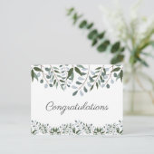 Gefeliciteerd met Eucalyptus Greenery Floral Briefkaart (Staand voorkant)