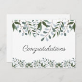 Gefeliciteerd met Eucalyptus Greenery Floral Briefkaart (Voorkant / Achterkant)