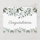 Gefeliciteerd met Eucalyptus Greenery Floral Briefkaart (Voorkant)