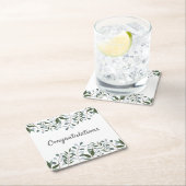 Gefeliciteerd met Eucalyptus Greenery Floral Kartonnen Onderzetters (Insitu)