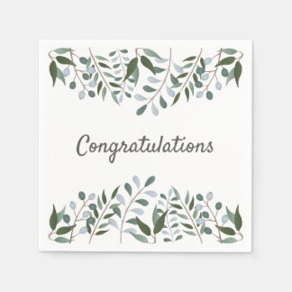 Gefeliciteerd met Eucalyptus Greenery Floral Servet