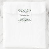 Gefeliciteerd met Eucalyptus Greenery Floral Vierkante Sticker (Tas)