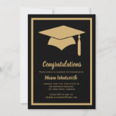 Gefeliciteerd met Faux Gold/Black Afstudeerder Uit Kaart (Voorkant)