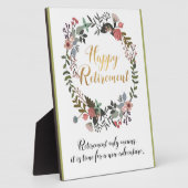 Gefeliciteerd met fijne pensionering met cadeautje fotoplaat (Zijkant)