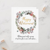 Gefeliciteerd met fijne pensionering met cadeautje kaart (Voorkant / Achterkant in situ)