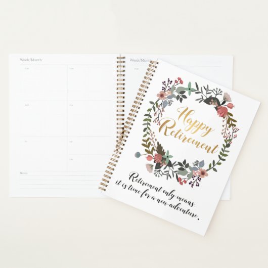 Gefeliciteerd met fijne pensionering met cadeautje planner (Display)