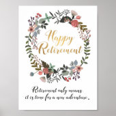 Gefeliciteerd met fijne pensionering met cadeautje poster (Voorkant)
