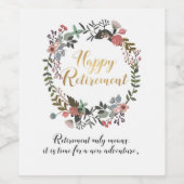 Gefeliciteerd met fijne pensionering met cadeautje wijn etiket (Enkel label)