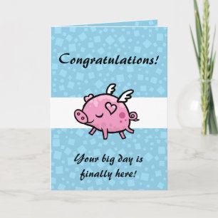 Gefeliciteerd met Flying Pig Kaart