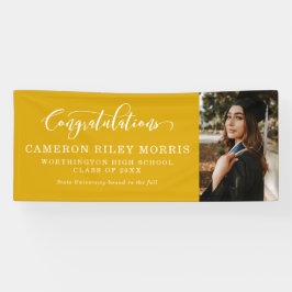 Gefeliciteerd met foto van afstuderen spandoek