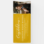 Gefeliciteerd met foto van afstuderen spandoek (Verticaal)