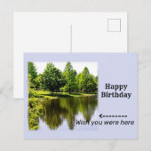 Gefeliciteerd, met foto van visvijver briefkaart (Voorkant / Achterkant)