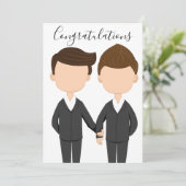 Gefeliciteerd met Gay Weddenschap Twee Mannen op T Kaart (Staand voorkant)