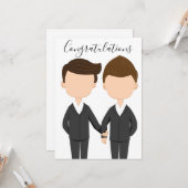 Gefeliciteerd met Gay Weddenschap Twee Mannen op T Kaart (Voorkant / Achterkant in situ)