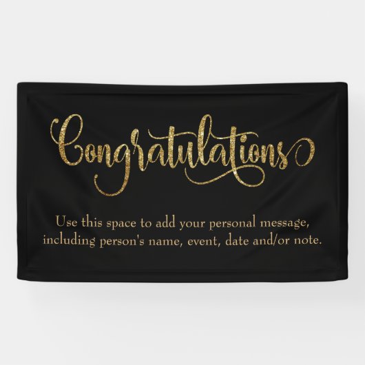 Gefeliciteerd met gebruik van Glitter-wisselgeld z Spandoek (Horizontaal)