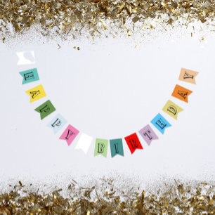 Gefeliciteerd met gekleurde Happy Birthday-feesten Vlaggetjes
