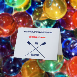 Gefeliciteerd met gepersonaliseerde roeien kaart