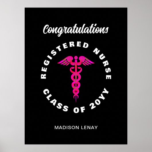 Gefeliciteerd met geregistreerde verpleegkundige G Poster (Voorkant)