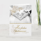Gefeliciteerd met GERMAN Wedding Faux Gold Leaf Kaart (Voorkant)