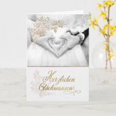 Gefeliciteerd met GERMAN Wedding Faux Gold Leaf Kaart (Gele Bloem)
