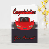 Gefeliciteerd met geslaagd rijexamen kaart (Gele Bloem)