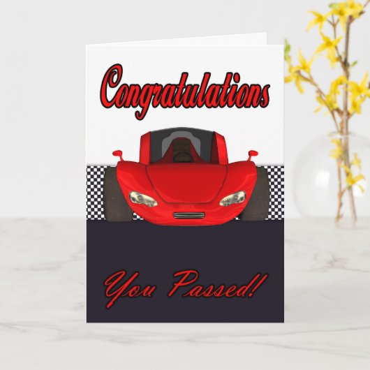 Gefeliciteerd met geslaagd rijexamen kaart (Gele Bloem)