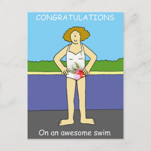 Gefeliciteerd met Geweldige Swim voor haar Briefkaart