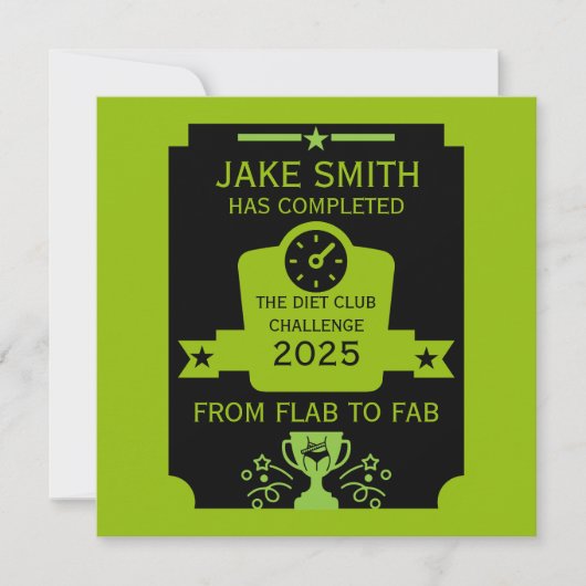 Gefeliciteerd met gewichtsverlies kaart (Voorkant)