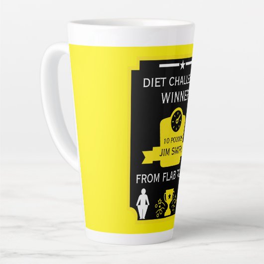 Gefeliciteerd met gewichtsverlies latte mok (Linkerhoek)