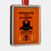 Gefeliciteerd met gewichtsverlies metalen ornament (Rechts)