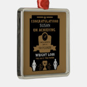 Gefeliciteerd met gewichtsverlies metalen ornament (Rechts)