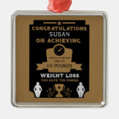 Gefeliciteerd met gewichtsverlies metalen ornament (Voorkant)