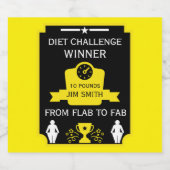 Gefeliciteerd met gewichtsverlies sparkling wijnetiket (Enkel label)