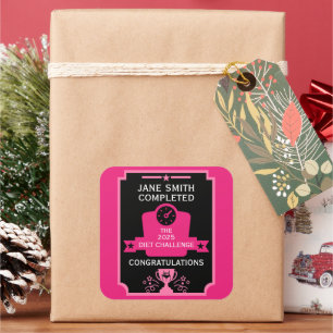 Gefeliciteerd met gewichtsverlies vierkante sticker