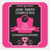 Gefeliciteerd met gewichtsverlies vierkante sticker (Voorkant)